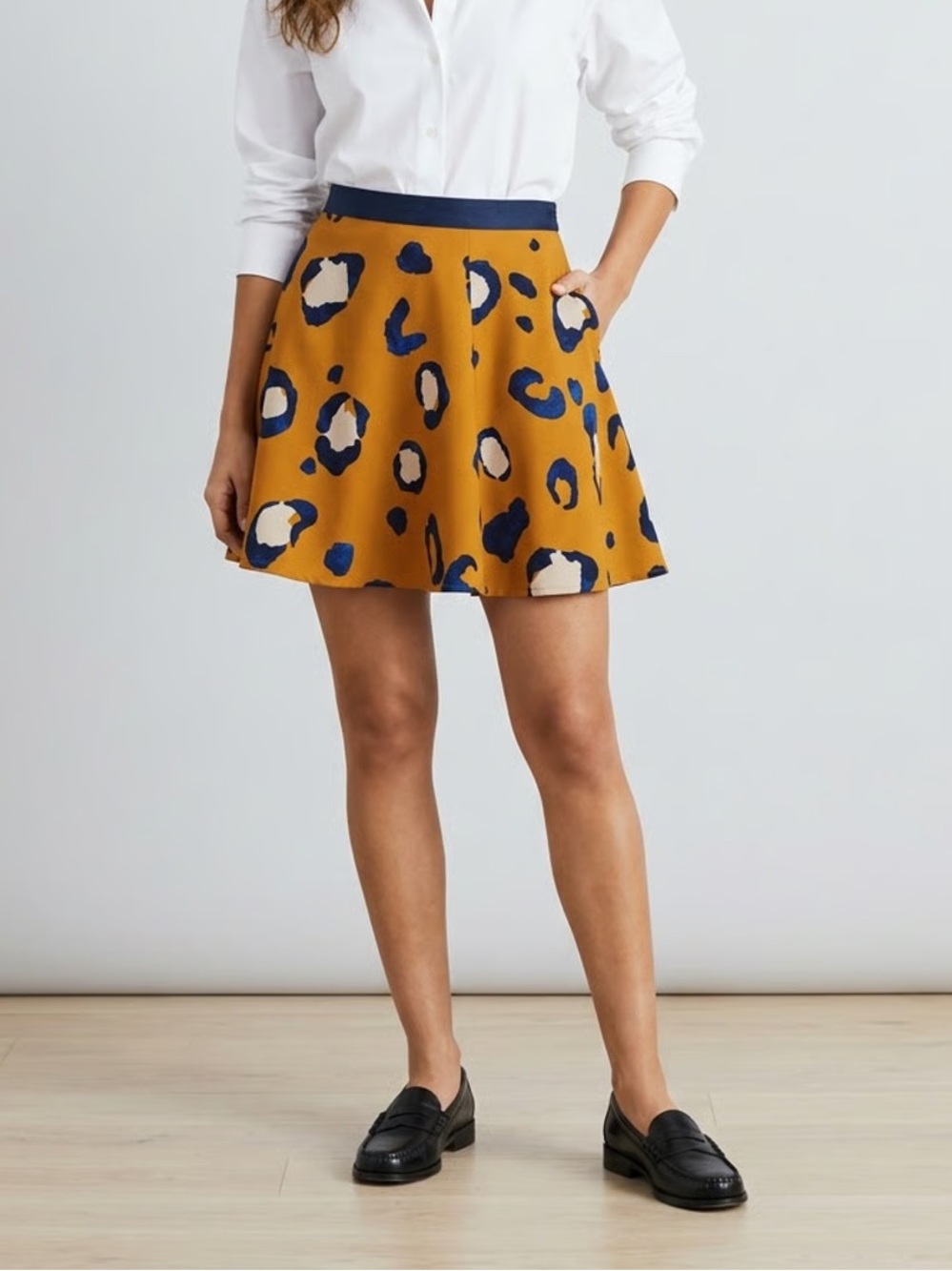 3.1 Phillip Lim for Target Orange Leopard Print Circle Skirt Sz 14